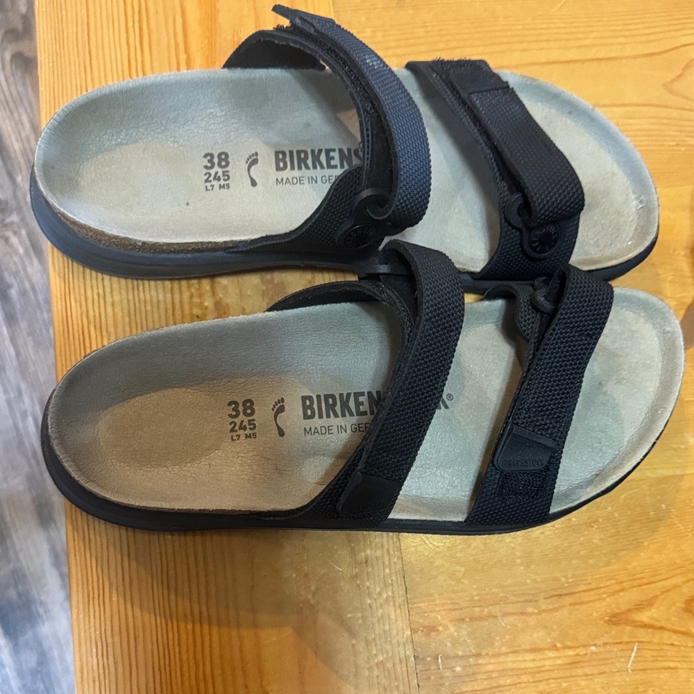Birkenstock Black Dual-Strap Slide Sandals